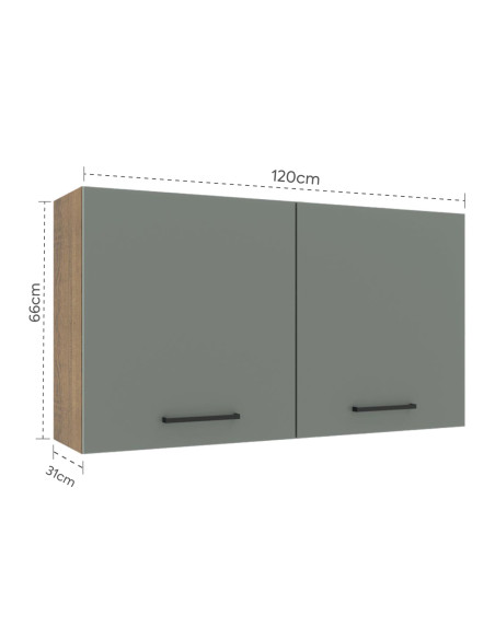 Aéreo cocina Agata gris 2 puertas 80cm