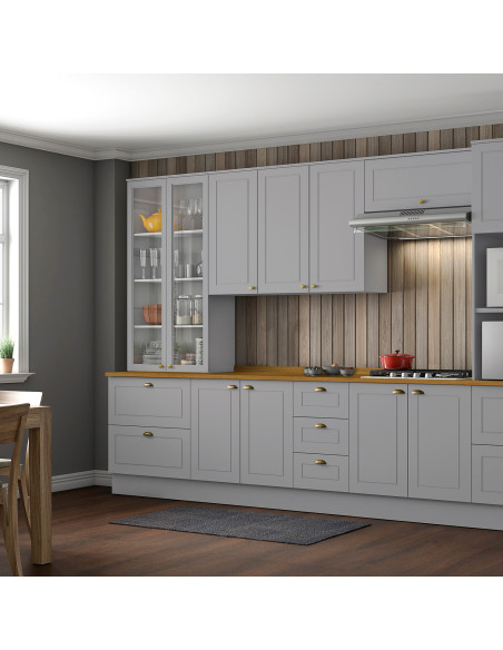 Aéreo cocina Americana gris 2 puertas 80cm