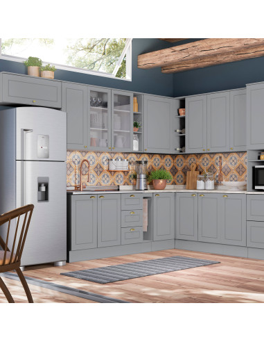 Aéreo Cocina Americana Gris 2 Puertas 80cm - Muebles de Cocina