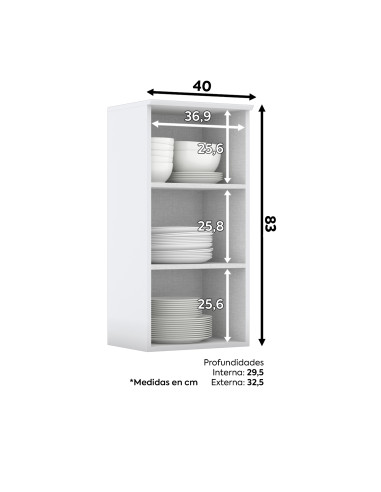 Aéreo Cocina Americana Blanco 40cm - Muebles de Cocina