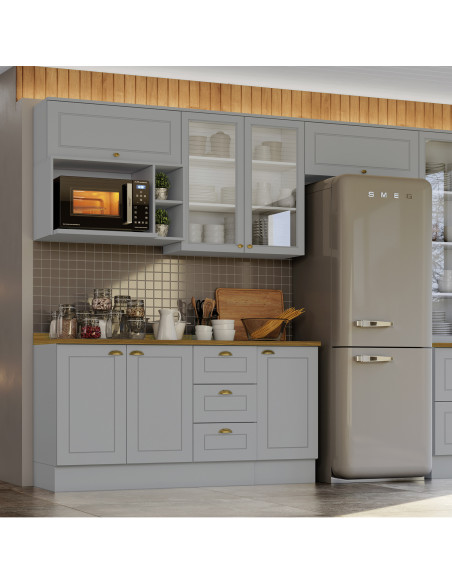 Aéreo cocina Americana gris 1 puerta 80cm