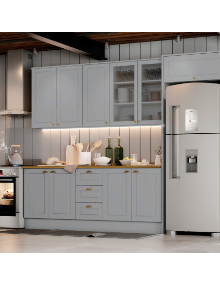 Aéreo cocina Americana gris 2 puertas 80cm