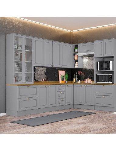 Aéreo Cocina Americana Gris 2 Puertas 80cm - Muebles de Cocina