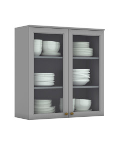 Aéreo cocina Americana gris 2 puertas vidrio  80cm