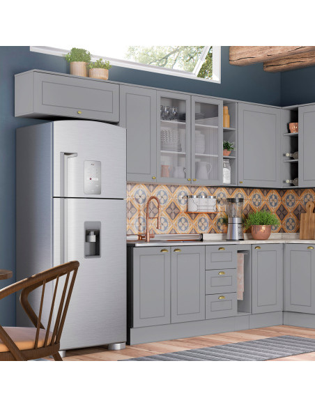 Aéreo cocina Americana gris 2 puertas vidrio  80cm