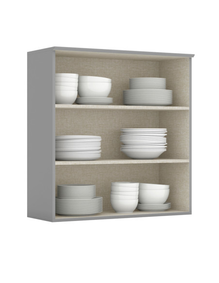 Aéreo cocina Americana gris 2 puertas vidrio  80cm