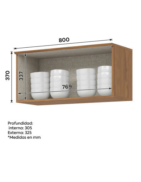 Aéreo cocina Requinte 1 puerta 80cm