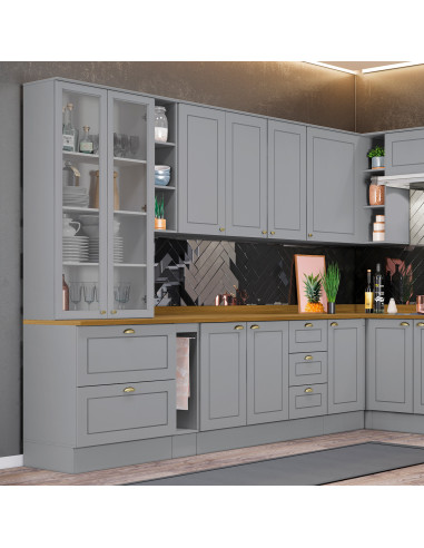 Aéreo Especiero Americana Gris 20cm - Mueble Moderno para Cocina