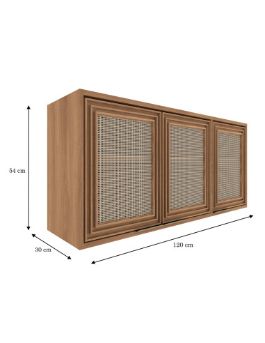 Aéreo Cocina Thalita Con Tela 120cm - Mueble Fresco y Funcional
