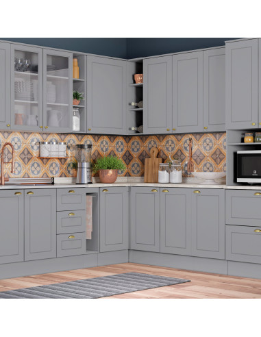 Aéreo Esquinero Americana Gris 94cm - Mueble de Cocina