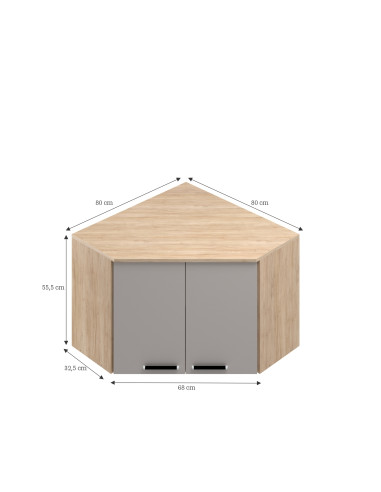 Aéreo Esquinero Cocina Amalia 80cm - Mueble Práctico y Elegante