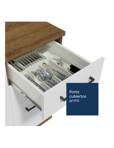 Base cocina Agata blanco 2 puertas 3 cajones 120cm