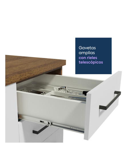 Base cocina Agata blanco 2 puertas 3 cajones 120cm