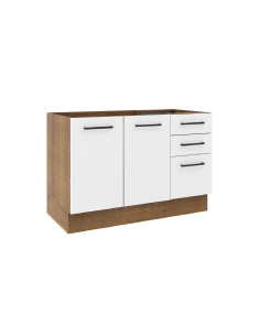 Base cocina Agata blanco 2 puertas 3 cajones 120cm