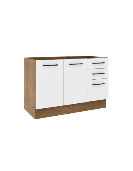 Base cocina Agata blanco 2 puertas 3 cajones 120cm