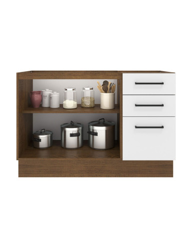 Base cocina Agata blanco 2 puertas 3 cajones 120cm