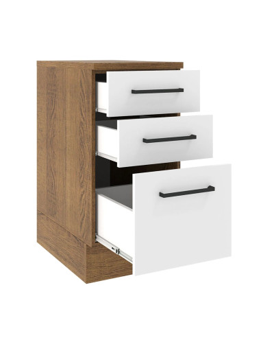 Base Cocina Agata Blanco 3 Cajones 40cm - Mueble Modular