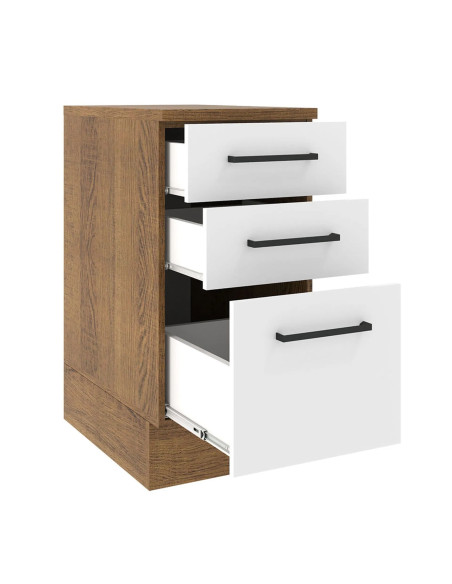 Base cocina Agata blanco 3 cajones 40cm
