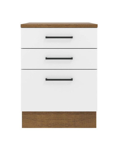 Base Cocina Agata Blanco 3 Cajones 60cm - Mueble Modular