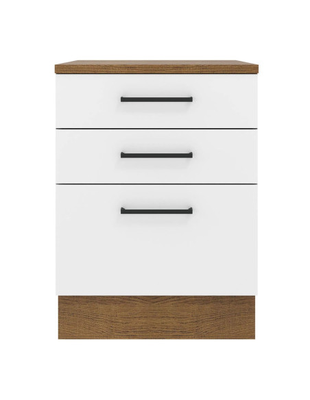 Base cocina Agata blanco 3 cajones 60cm