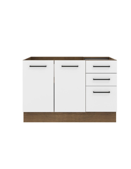 Base cocina Agata blanco 2 puertas 3 cajones 120cm