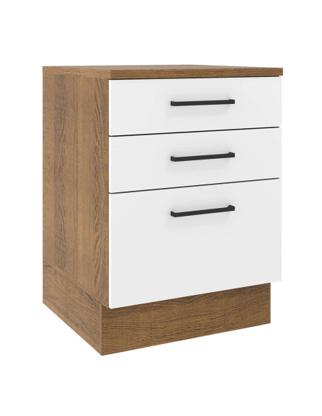 Base cocina Agata blanco 3 cajones 60cm