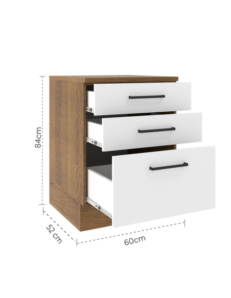 Base cocina Agata blanco 3 cajones 60cm
