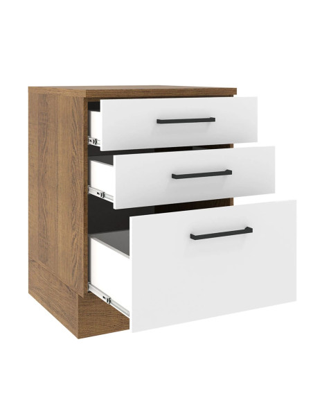 Base cocina Agata blanco 3 cajones 60cm
