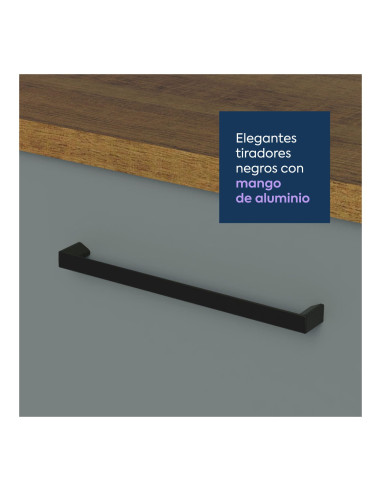 Base Cocina Agata Gris 120cm - Mueble Modular de Cocina