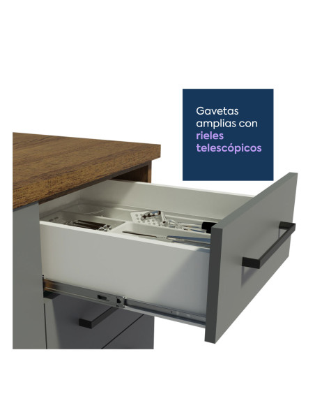 Base cocina Agata gris 2 cajones 80cm