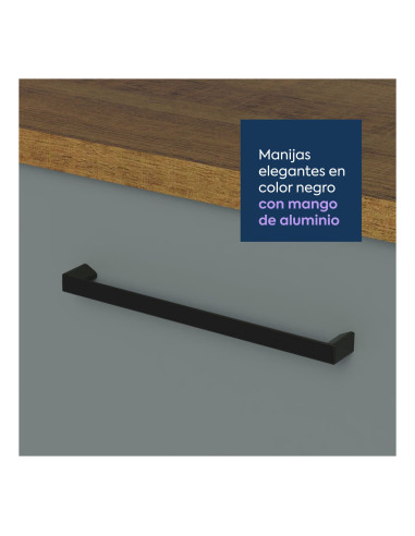 Base de Cocina Agata Gris 3 Cajones 40cm - Muebles de Cocina