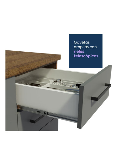 Base Cocina Agata Gris 120cm - Mueble Modular de Cocina