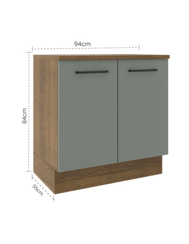 Base cocina Agata gris 2 puertas 80cm
