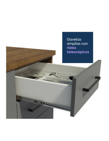 Base de Cocina Agata Gris 3 Cajones 40cm - Muebles de Cocina