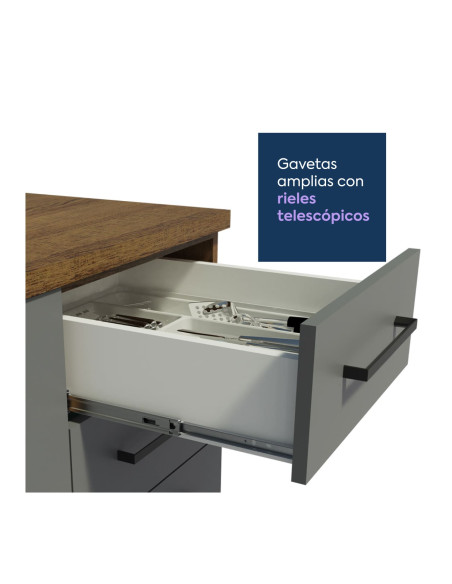 Base cocina Agata gris 3 cajones 40cm