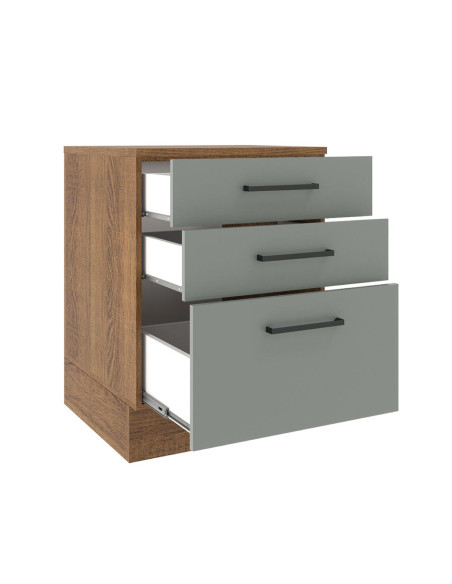 Base cocina Agata gris 3 cajones 60cm