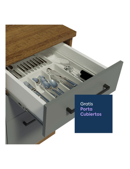 Base cocina Agata gris 3 cajones 40cm