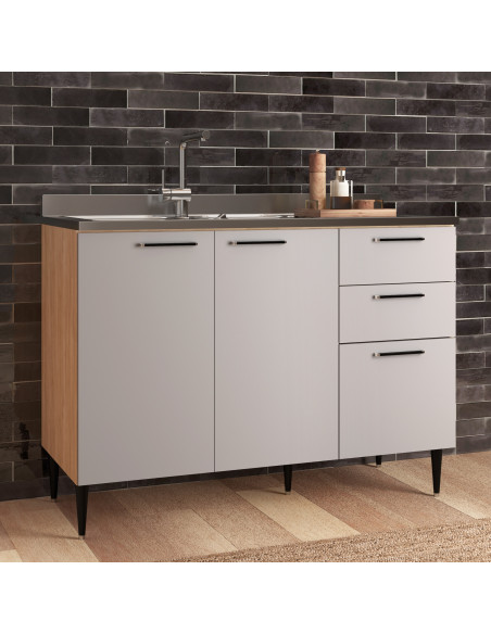 Base cocina Amalia 2 puertas 3 cajones 120cm