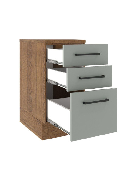 Base cocina Agata gris 3 cajones 40cm