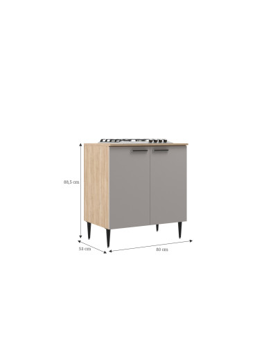 Base Cocina Amalia 2 Puertas 80 Cm - Mueble Cocina Resistente