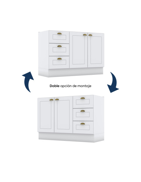 Base cocina Americana blanco 120cm