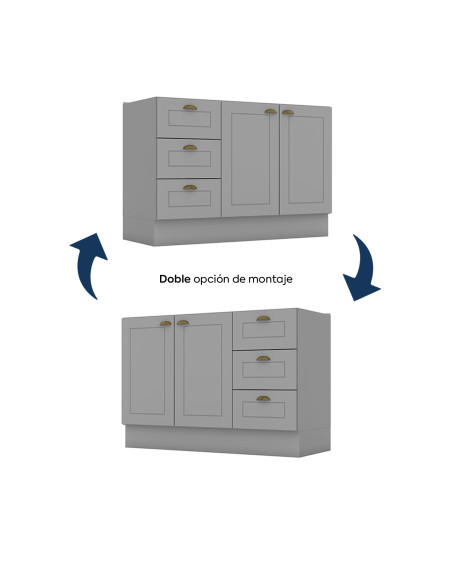 Base cocina Americana gris 120cm