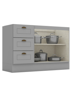 Base Cocina Americana Gris 120 Cm - Muebles de Cocina 2