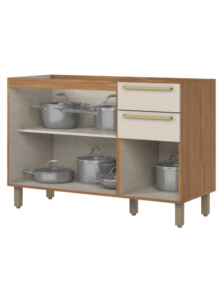 Base cocina Requinte 3 puertas 2 cajones 120cm