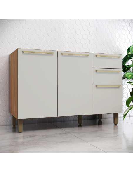 Base cocina Requinte 3 puertas 2 cajones 120cm