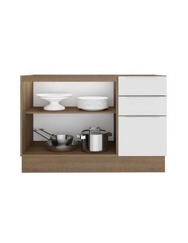 Base de Cocina Stella Blanco 2 Puertas 3 Cajones 120cm