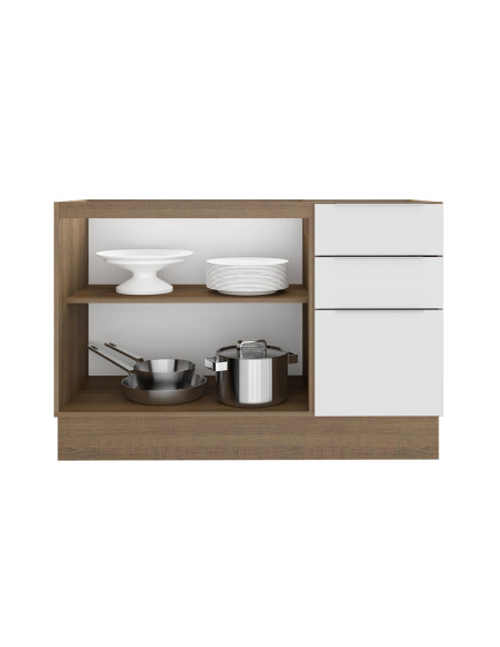 Base cocina Stella blanco 2 puertas 3 cajones 120cm