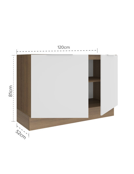 Base cocina Stella blanco 2 puertas 120cm
