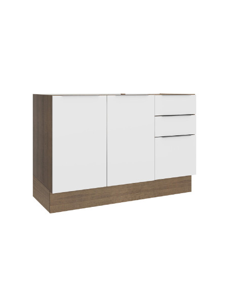 Base cocina Stella blanco 2 puertas 3 cajones 120cm