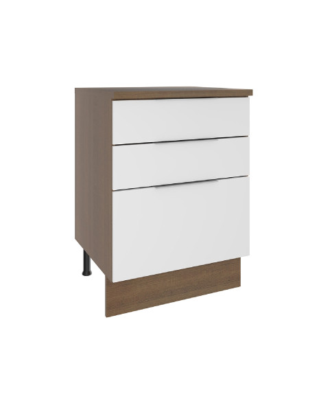 Base cocina Stella blanco 3 cajones 60cm
